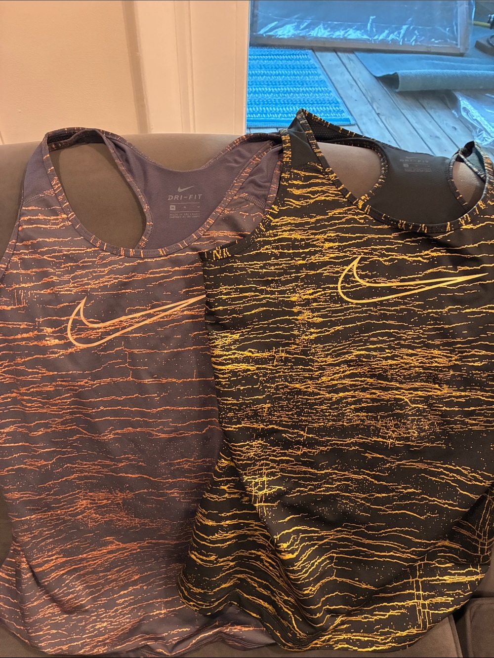 Nike Black/Gold and Slate/RoseGold Dri-FIT Racerback Tank Top
